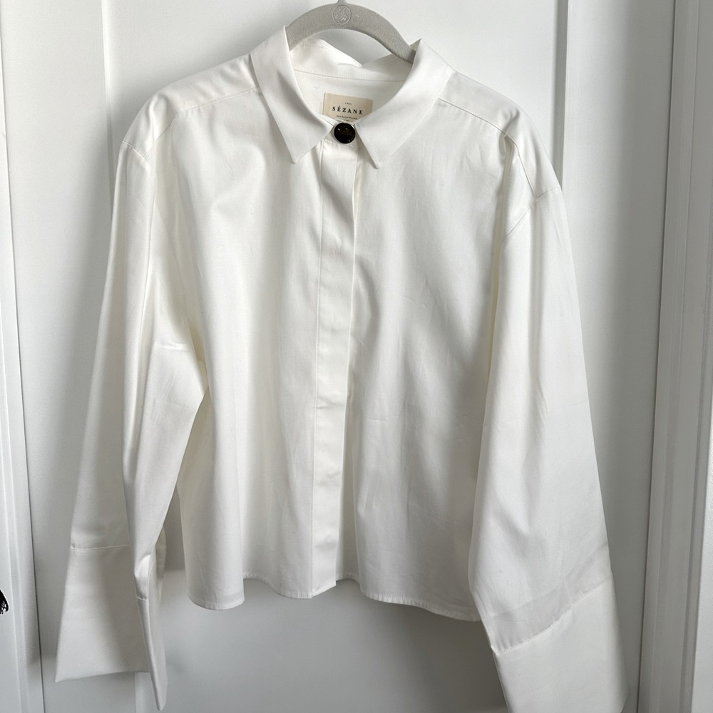 Sezane Octavine Shirt Ecru - Size 8